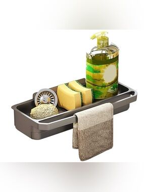 Black Plastic Soap Dish with Clear Lid NWT